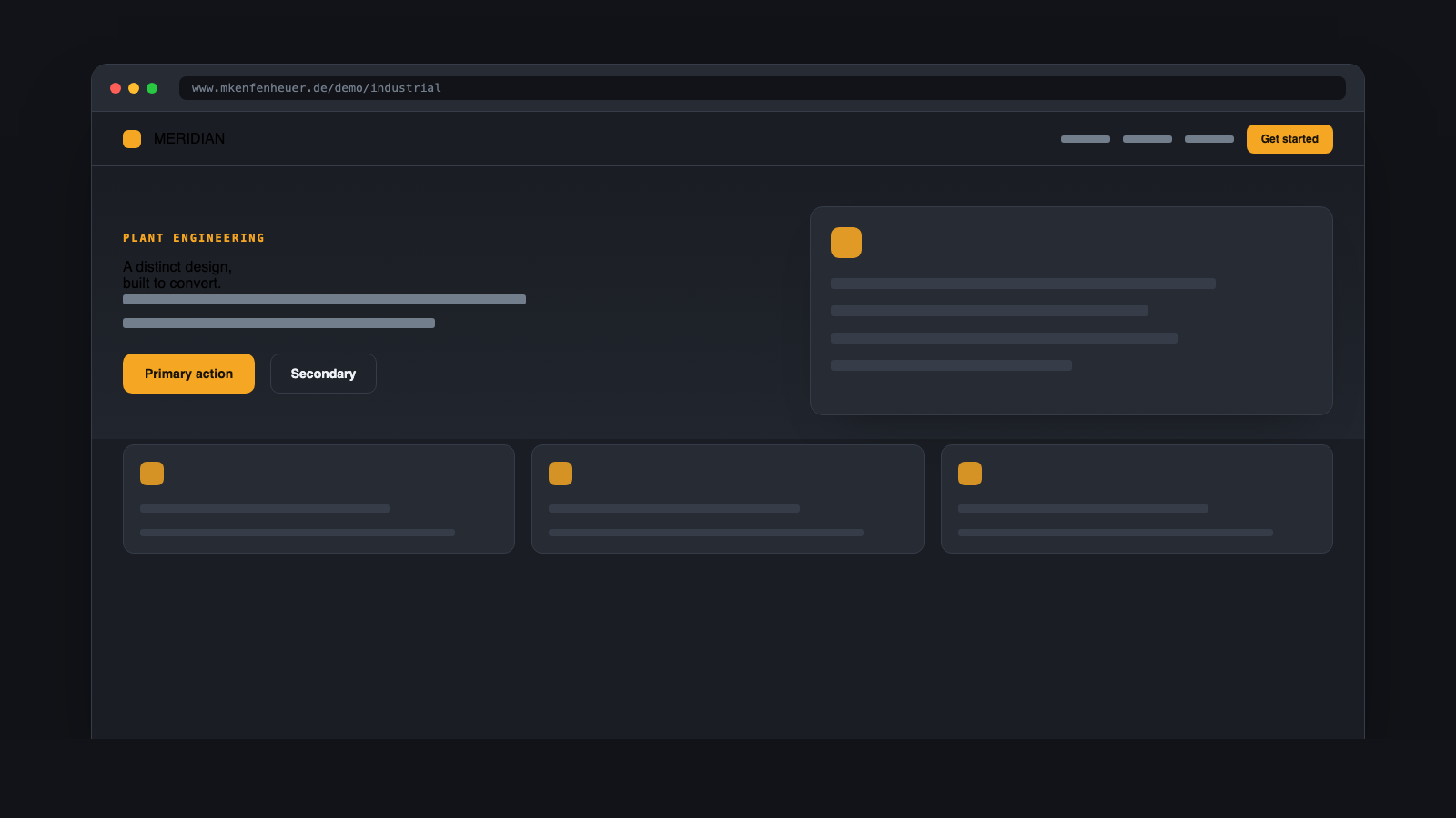 Meridian Industrieanlagen website design preview