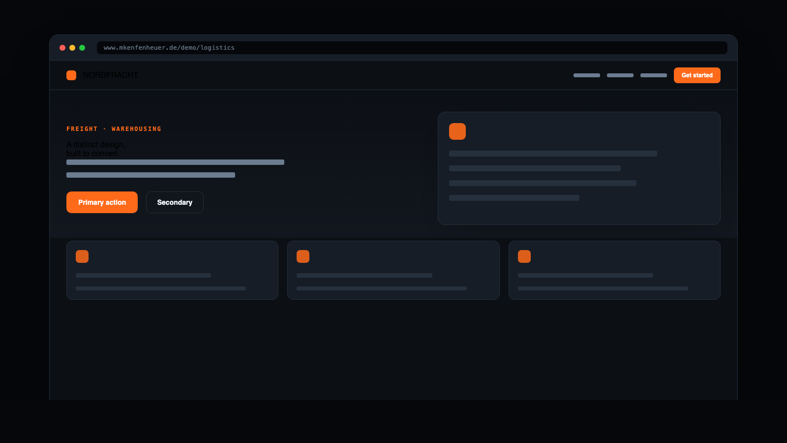 Nordfracht Logistik website design preview